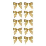 Conjunto de 10 la&ccedil;os com brilhantes dourado 6cm