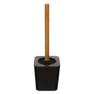 Escova wc bambu com suporte preto,  Escova wc bambu com suporte preto