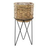 Vaseira NEELA bege em jacinto de água 53cm,  Vaseira NEELA bege em jacinto de água 53cm