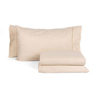 Jogo cama de casal bege em cetim 250x290cm