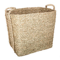 Cesto retangular bege em seagrass 31cm