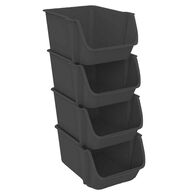 Conjunto de 4 cestos para arrumação cinza escuro,  Conjunto de 4 cestos para arrumação cinza escuro