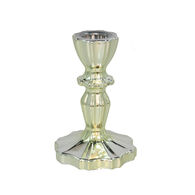 Castiçal efeito metalizado dourado 11,2cm