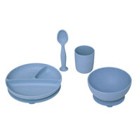 Conjunto De 4 Peças De Refeição Azul Em Silicone,  Conjunto De 4 Peças De Refeição Azul Em Silicone