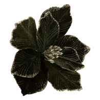 Flor magnólia verde caqui com brilho 22cm,  Flor magnólia verde caqui com brilho 22cm