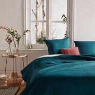 Colcha e 2 capas de almofada DOLCE VITA azul petróleo 240x260cm,  Colcha e 2 capas de almofada DOLCE VITA azul petróleo 240x260cm