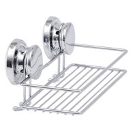 Cesto wc retangular em metal com ventosas cromado