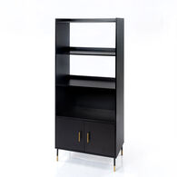 Estante TEDY preta em mdf e metal 170cm,  Estante TEDY preta em mdf e metal 170cm