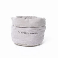 Cesto de p&atilde;o taupe em algod&atilde;o 27cm