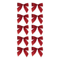 Conjunto de 10 la&ccedil;os com brilhantes vermelho