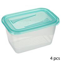 Conjunto de 4 caixas com tampa azul 0,75l