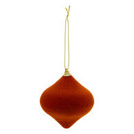 Bola de natal gota em veludo terracota 8cm,  Bola de natal gota em veludo terracota 8cm