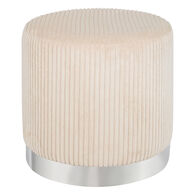 Pufe SYLIA marfim de veludo 38x38cm