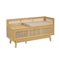 Banco para arruma&ccedil;&atilde;o em rattan