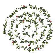 Grinalda com folhas e bagas verde 270cm