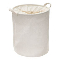 Cesto de roupa wc branco em tecido boucl&eacute; 56l