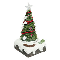 Aldeia &aacute;rvore de natal com luz - m&uacute;sica - movimento 12,5x22,5cm