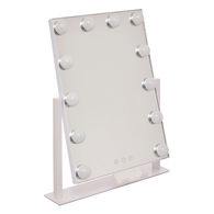 Espelho wc branco com luz led 43cm,  Espelho wc branco com luz led 43cm