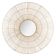 Espelho de parede bege CARAVANE em rattan 112cm