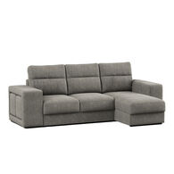 Sof&aacute; cama com chaise longue revers&iacute;vel TRENTO cinza