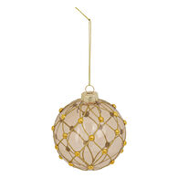 Bola de natal com p&eacute;rolas 10cm