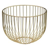 Fruteira redonda COLL dourada em metal 22cm