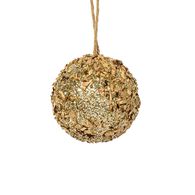 Bola de natal dourada com efeito 10cm