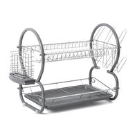 Escorredor de loiça com 2 níveis cinza