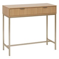 Consola Com 2 Gavetas Em Mdf e Metal Bege Tasso,  Consola Com 2 Gavetas Em Mdf e Metal Bege Tasso
