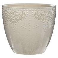 Vaso em cerâmica decorado com relevo,  Vaso em cerâmica decorado com relevo