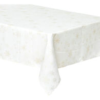 Toalha De Mesa Branca Com Flocos Dourados 140x240cm