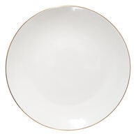 Prato de sobremesa PETIT SALON branco com beira dourada 19cm,  Prato de sobremesa PETIT SALON branco com beira dourada 19cm