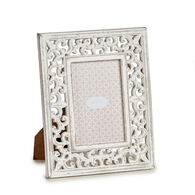 Moldura Trabalhada Branca Em Madeira 10x15cm