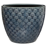 Vaso azul flor em cer&acirc;mica 25cm