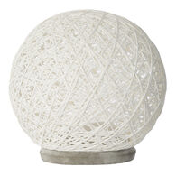 Candeeiro De Mesa Base Em Cimento E Abajur Branco