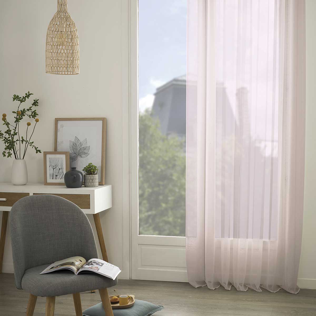 Rideau Atmosphera Créateur d'intérieur - Rideau Voilage Moly 135x240cm