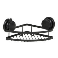 Suporte preto de canto em metal com ventosas,  Suporte preto de canto em metal com ventosas