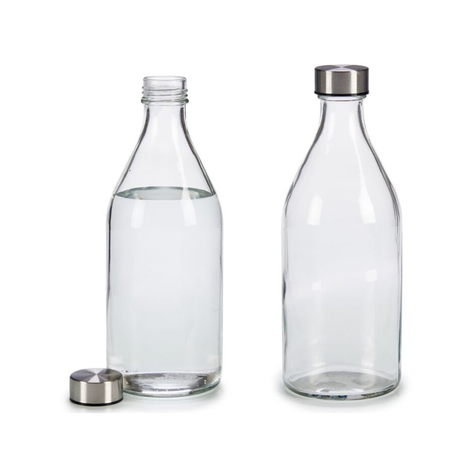Garrafa de Vidro Transparente com Tampa 1 Litro