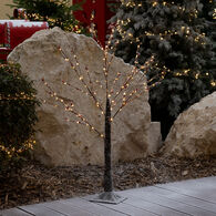 &Aacute;rvore decorativa luminosa com bagas 90cm