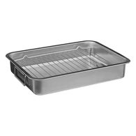 Tabuleiro para forno em inox com grelha 30x40cm,  Tabuleiro para forno em inox com grelha 30x40cm