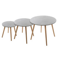 Conjunto De 3 Mesas De Apoio Cinza Mileo