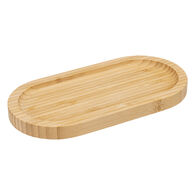 Prato raso oval em bambu 10x20cm,  Prato raso oval em bambu 10x20cm