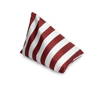 Pufe praia imperme&aacute;vel riscas branco e bordeaux
