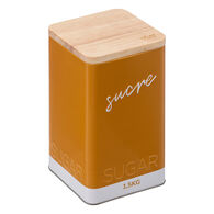 Lata mostarda em metal para a&ccedil;&uacute;car