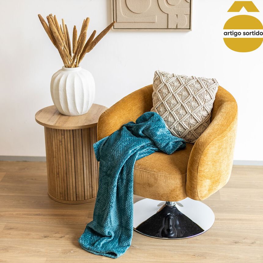 Atmosphera Plaid In Flanella Intrecciato 125x150cm - Caldo E Morbido Per Divano E Letto