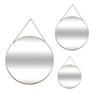Conjunto de 3 espelhos LENY dourado