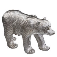 Est&aacute;tua De Urso Prateado Em Resina