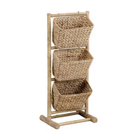 Prateleira wc em bambu com 3 cestos de jacinto,  Prateleira wc em bambu com 3 cestos de jacinto