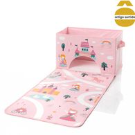 Caixa de arruma&ccedil;&atilde;o com tapete de atividade 38x2,5x25cm