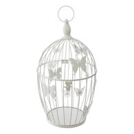 Gaiola branca em metal 39,5x24cm,  Gaiola branca em metal 39,5x24cm